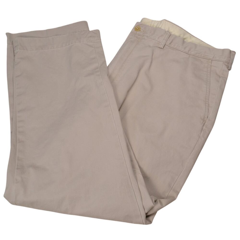 Polo‎ Ralph Lauren Men's Preston Flat Front Chino Pants Beige Tan 100% Cotton 40